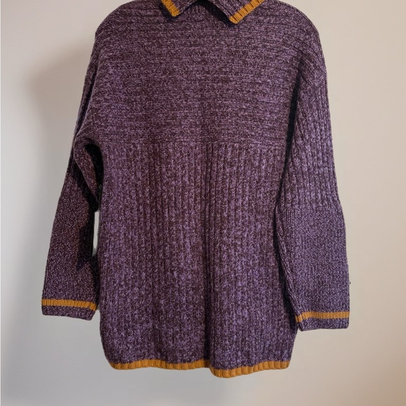 NAADAM Purple and Gold Cashmere Cowl Neck Sweater - Picture 5 of 7